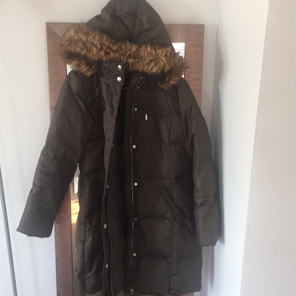 Michael Kors Olive Green 3/4 Down Feather Coat